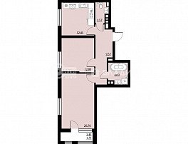 2-комнатная квартира, 64.55 м2