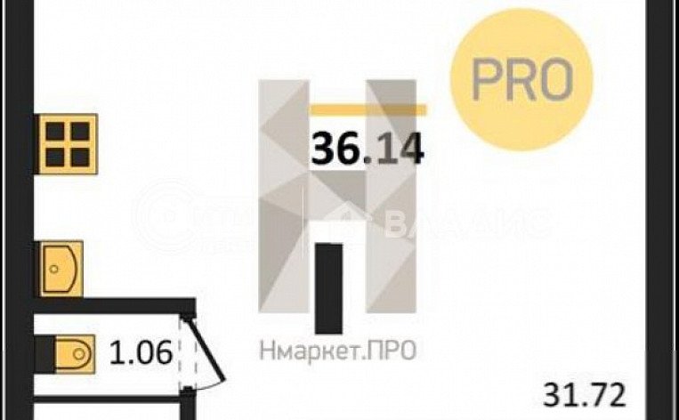 1-комнатная квартира, 36.14 м2, эт. 25, id: 758506, фото 20