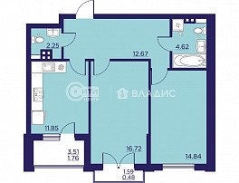 2-комнатная квартира, 65.19 м2