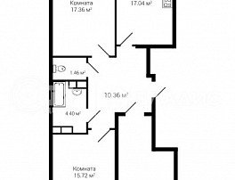 3-комнатная квартира, 85.41 м2
