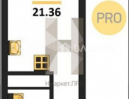 1-комнатная квартира, 21.36 м2