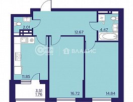 2-комнатная квартира, 64.32 м2