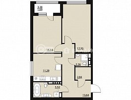 2-комнатная квартира, 70.22 м2