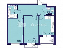 2-комнатная квартира, 64.69 м2