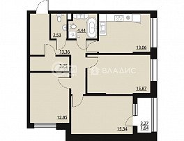3-комнатная квартира, 82.84 м2