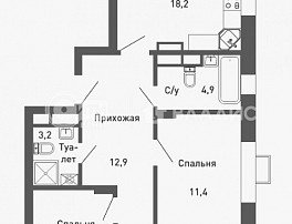 3-комнатная квартира, 82.4 м2