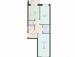 2-комнатная квартира, 52.16 м2