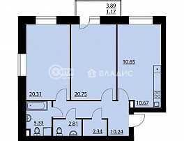 2-комнатная квартира, 83.95 м2