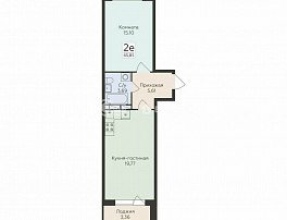 2-комнатная квартира, 45.85 м2