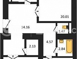 3-комнатная квартира, 94.3 м2