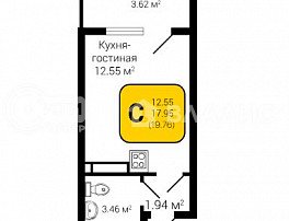1-комнатная квартира, 19.76 м2