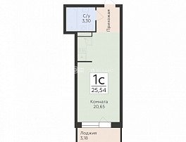 1-комнатная квартира, 25.54 м2