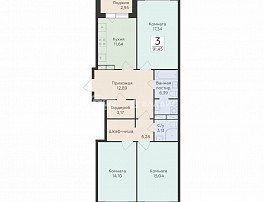 3-комнатная квартира, 91.45 м2