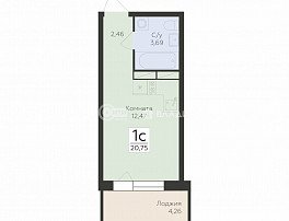 1-комнатная квартира, 20.75 м2