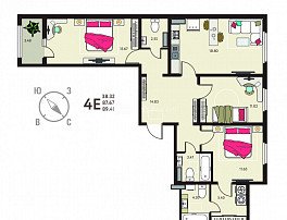 3-комнатная квартира, 89.41 м2