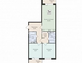 3-комнатная квартира, 84.69 м2
