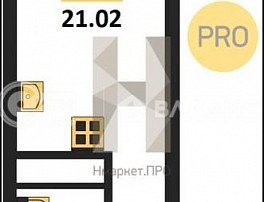 1-комнатная квартира, 21.02 м2