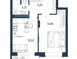 1-комнатная квартира, 38.07 м2