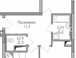 2-комнатная квартира, 61.6 м2