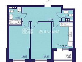 2-комнатная квартира, 64.53 м2
