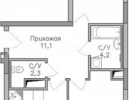 2-комнатная квартира, 61.6 м2