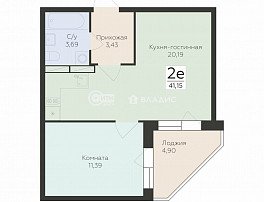 2-комнатная квартира, 41.15 м2