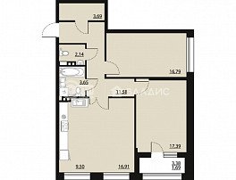 2-комнатная квартира, 83.34 м2