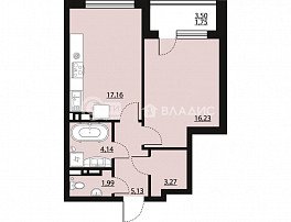 1-комнатная квартира, 49.67 м2