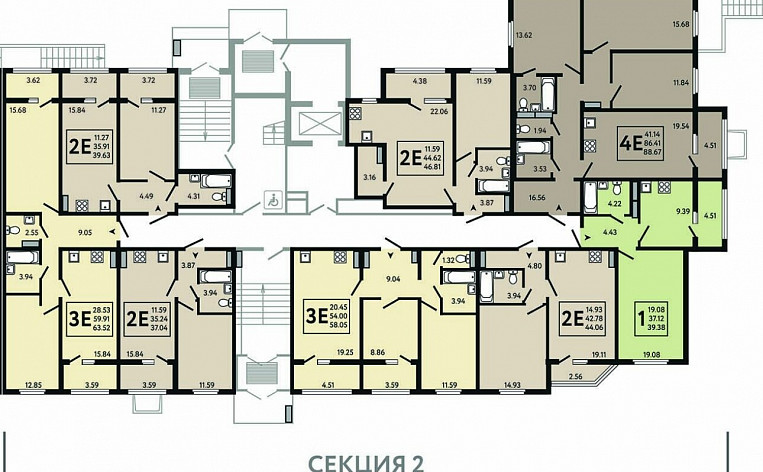 1-Комнатная квартира 37.04м², эт. 3, фото 11