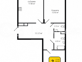 2-комнатная квартира, 64.6 м2