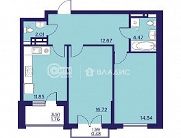 2-комнатная квартира, 64.8 м2