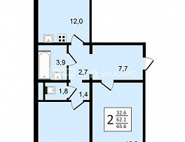 2-комнатная квартира, 65.6 м2