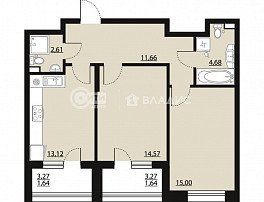 2-комнатная квартира, 64.44 м2