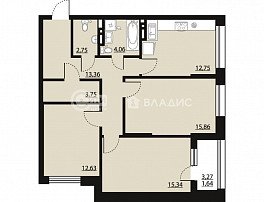3-комнатная квартира, 82.36 м2