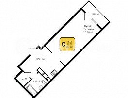 2-комнатная квартира, 70.64 м2