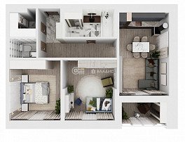 2-комнатная квартира, 72.66 м2