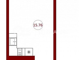 1-комнатная квартира, 19.88 м2