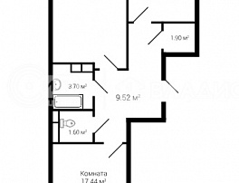 2-комнатная квартира, 68.9 м2