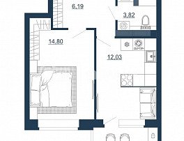 1-комнатная квартира, 38.18 м2