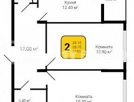 1-комнатная квартира,  м2