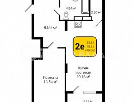 2-комнатная квартира, 49.92 м2