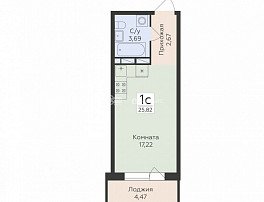 1-комнатная квартира, 25.82 м2