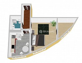 1-комнатная квартира, 39.09 м2