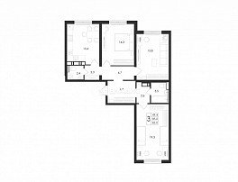 3-комнатная квартира, 85 м2