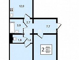 2-комнатная квартира, 65.6 м2