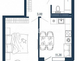 1-комнатная квартира, 40.05 м2