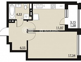1-комнатная квартира, 41.8 м2