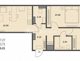 2-комнатная квартира, 66.65 м2
