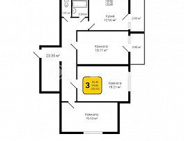 3-комнатная квартира, 100 м2