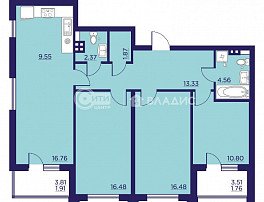 3-комнатная квартира, 95.87 м2